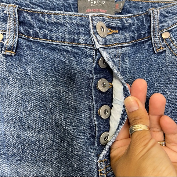 Torrid Straight Classic Denim High-Rise Studded Jean - Picture 4 of 12
